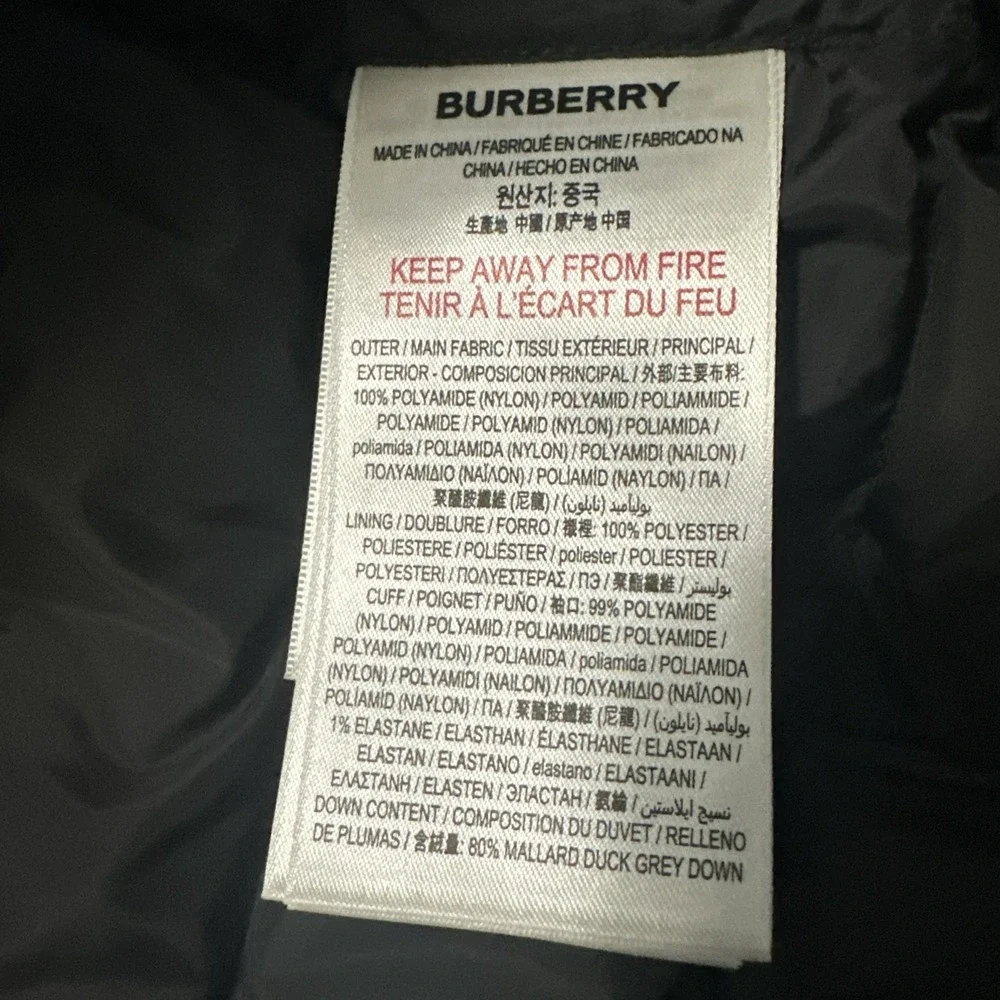 Burberry Toddler Size 2Y Teddy Bear‎ Ear Hooded Logo & Stars Puffer Jacket Black